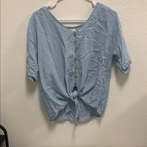 Denim tied/cropped top